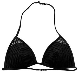 NWOT Victoria's Secret Black Fishnet Mesh Triangle String Bikini Top Small